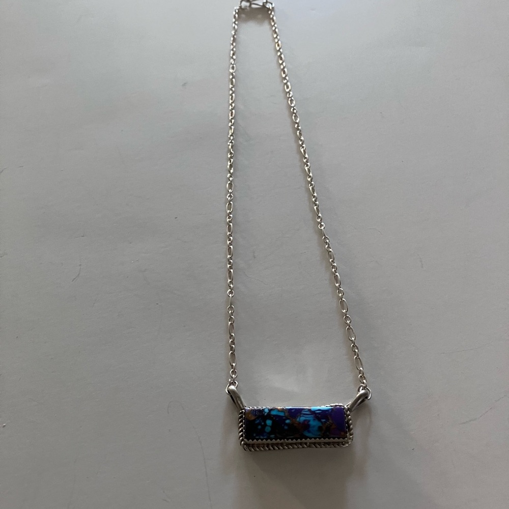 Unusual Sterling Silver Handcrafted Bar Pendant